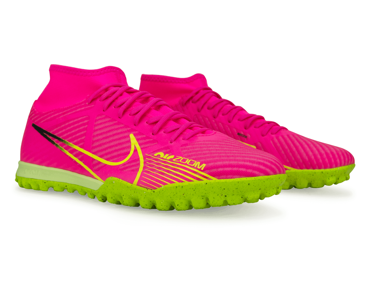 Nike Men's Zoom Mercurial Superfly 9 Academy TF Pink/Volt - Image 3