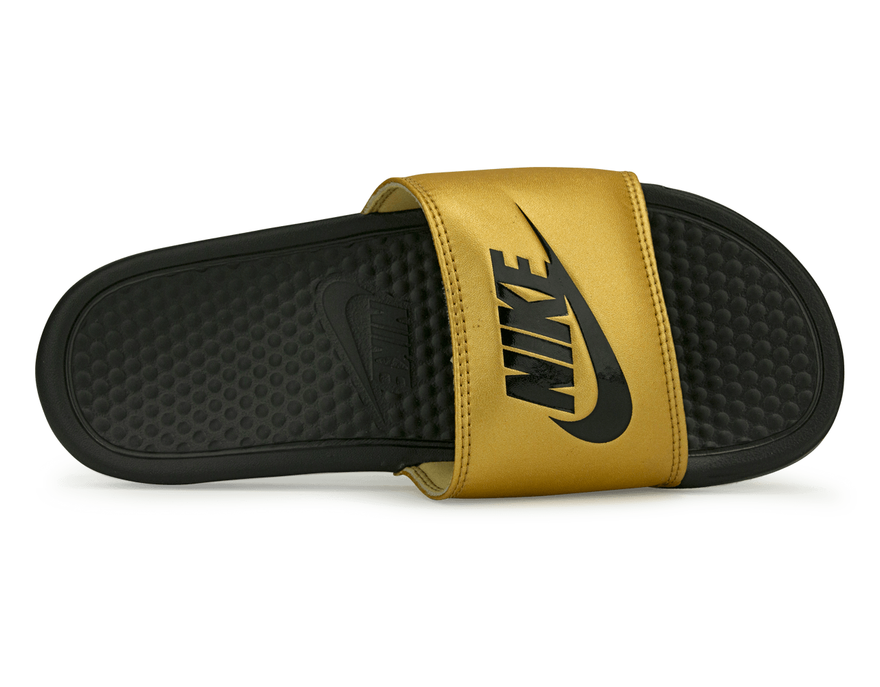 Nike Women's Benassi JDI Sandal Black/Metallic Gold - Image 3