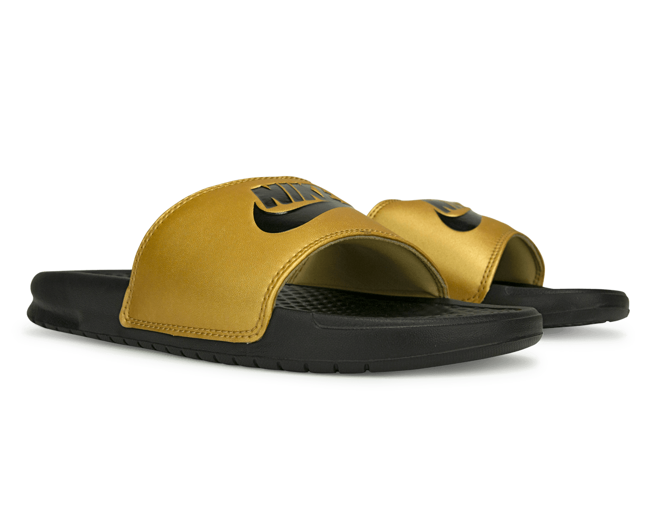 Nike Women's Benassi JDI Sandal Black/Metallic Gold - Image 4