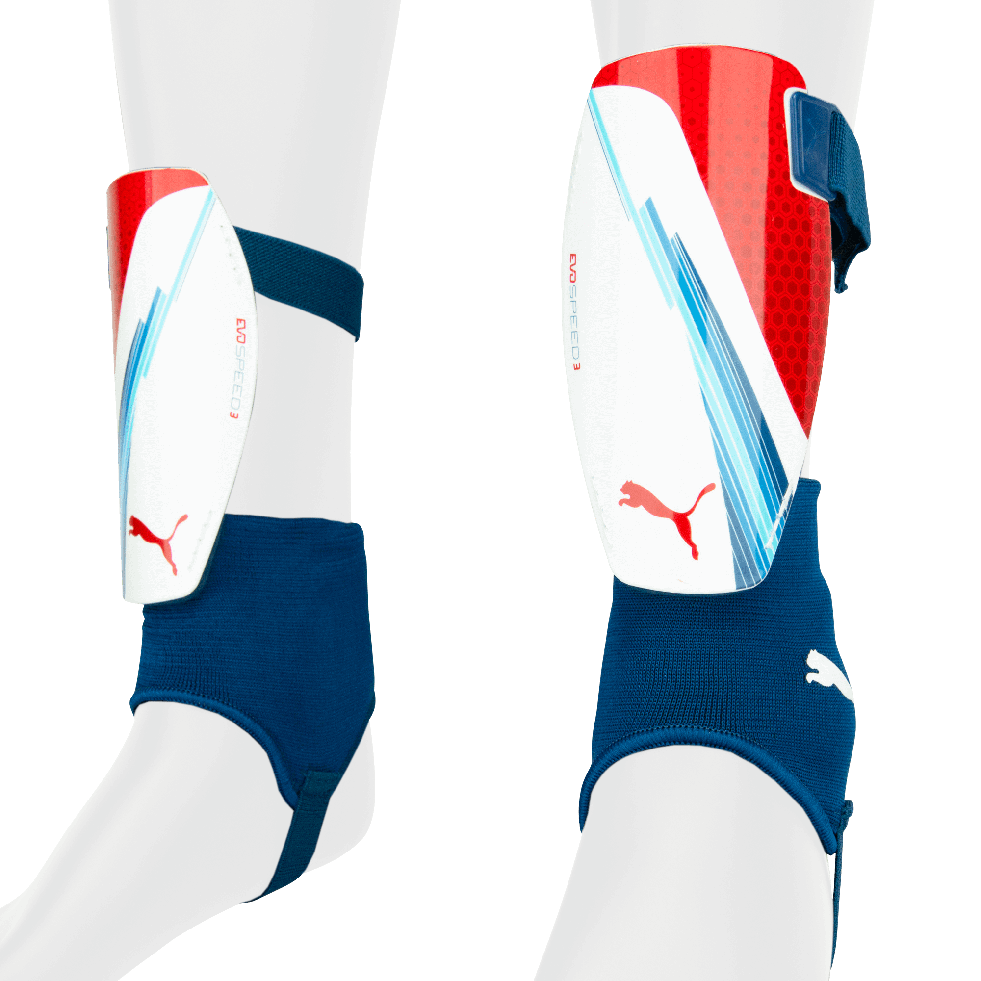 PUMA EvoSpeed 3 Shin Guards White/Ribbon Red
