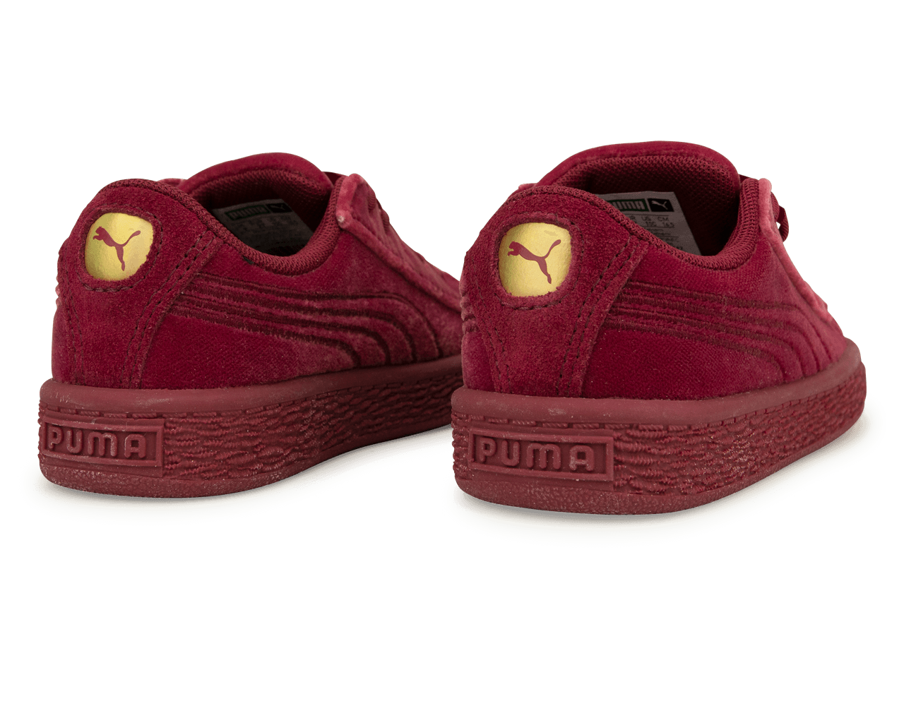 PUMA Kids Basket Classic Velour Red/Gold - Image 4