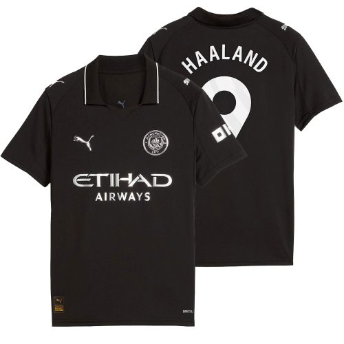 PUMA Kids Manchester City 2025/26 Away Jersey w/ Haaland #9 Printing