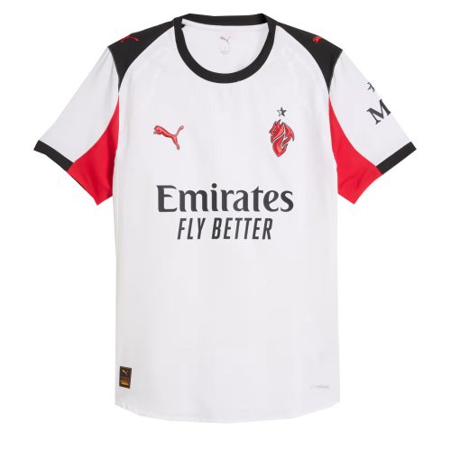 PUMA Men's AC Milan 2025/26 Authentic Away Jersey White/Black/Red