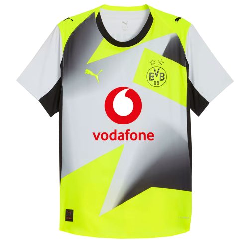 PUMA Men's Borussia Dortmund 2025/26 Authentic Away Jersey Silver Mist/Yellow Alert