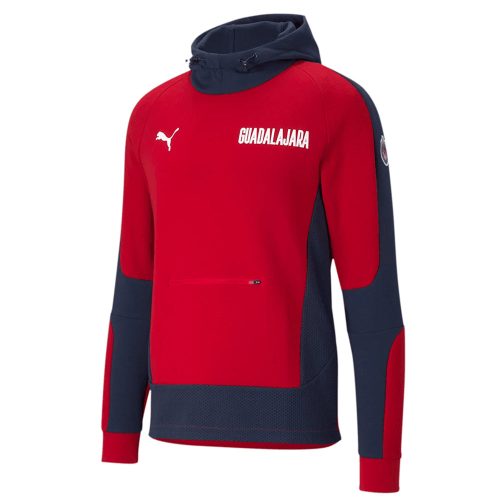 PUMA Men's Chivas de Guadalajara 2020/21 Evostripe Hoodie Red/PeaCoat