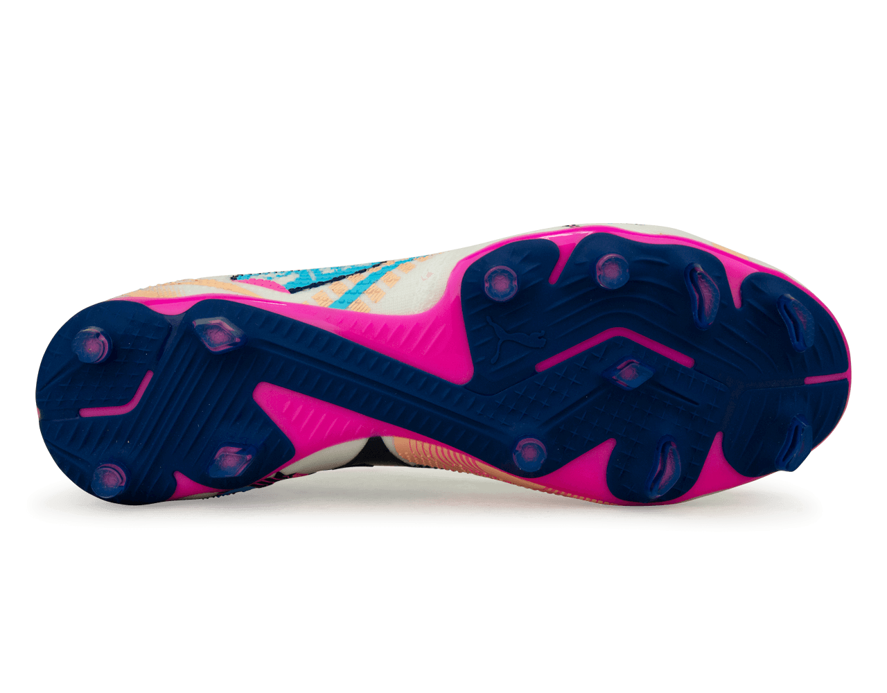 PUMA Men's Future 7 Match Volume Up FG/AG White/Luminous Blue - Image 5