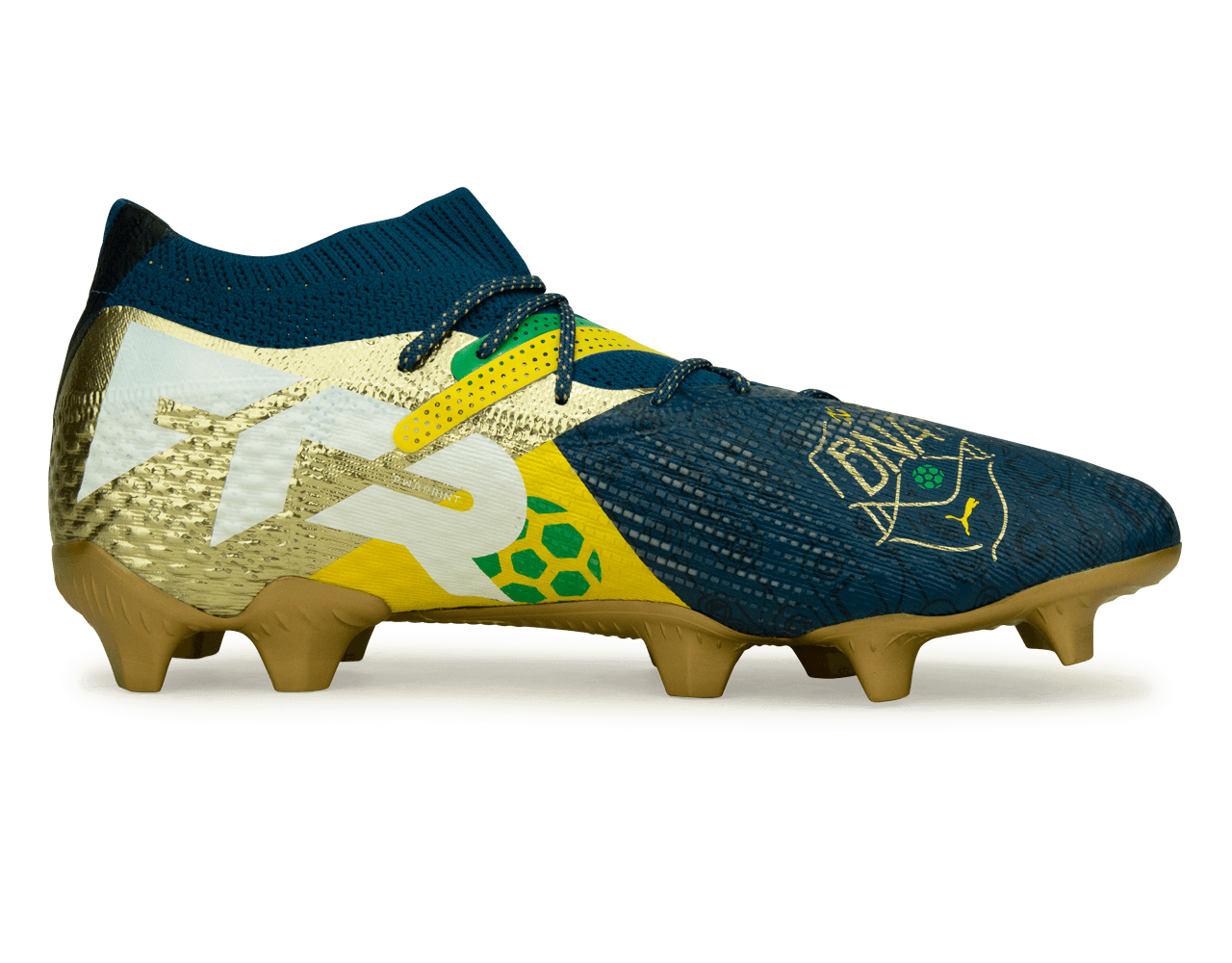 PUMA x Neymar JR Men's Future 7 Ultimate BNA FG/AG Blue/Yellow/Green Gold - Image 2