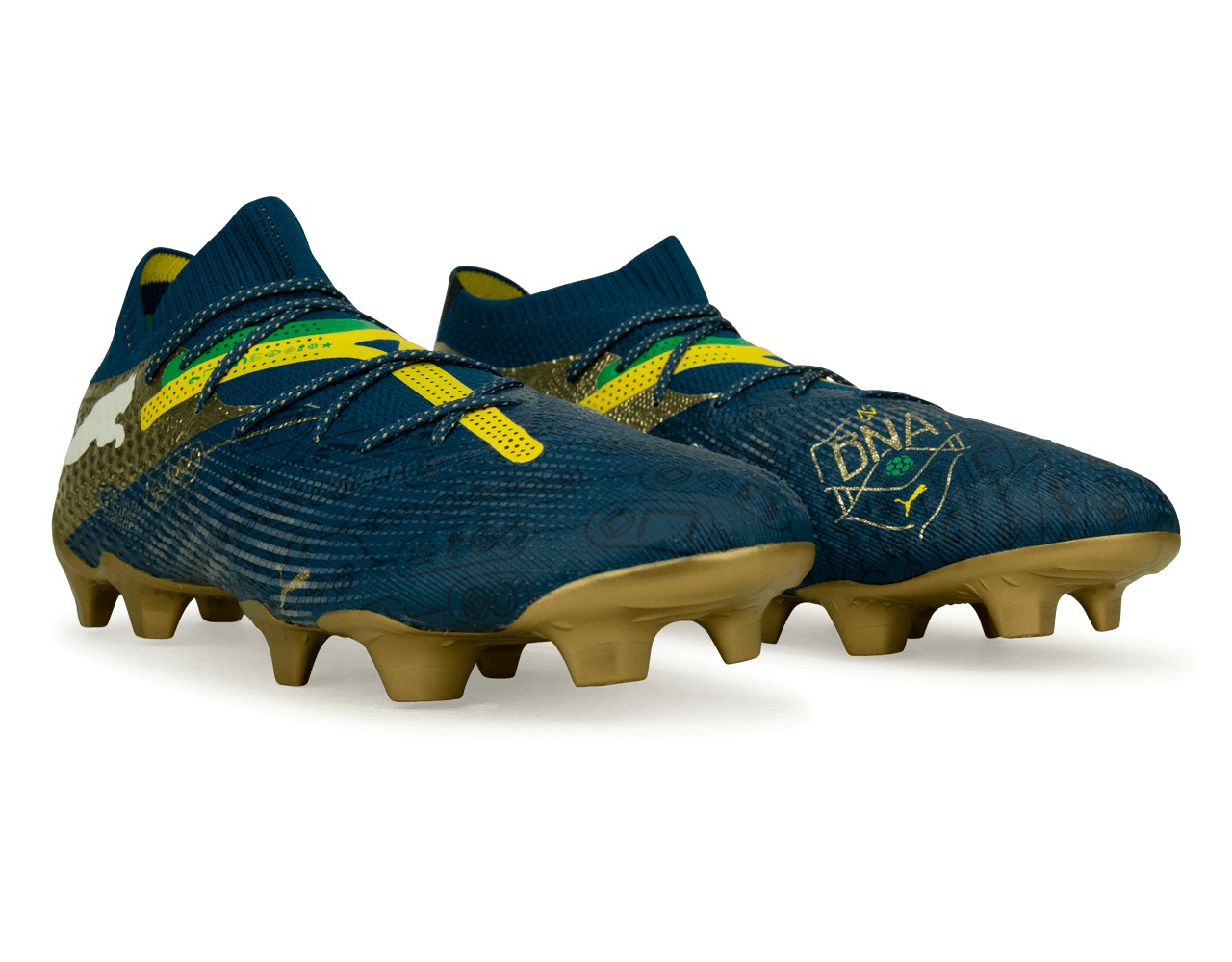 PUMA x Neymar JR Men's Future 7 Ultimate BNA FG/AG Blue/Yellow/Green Gold - Image 3