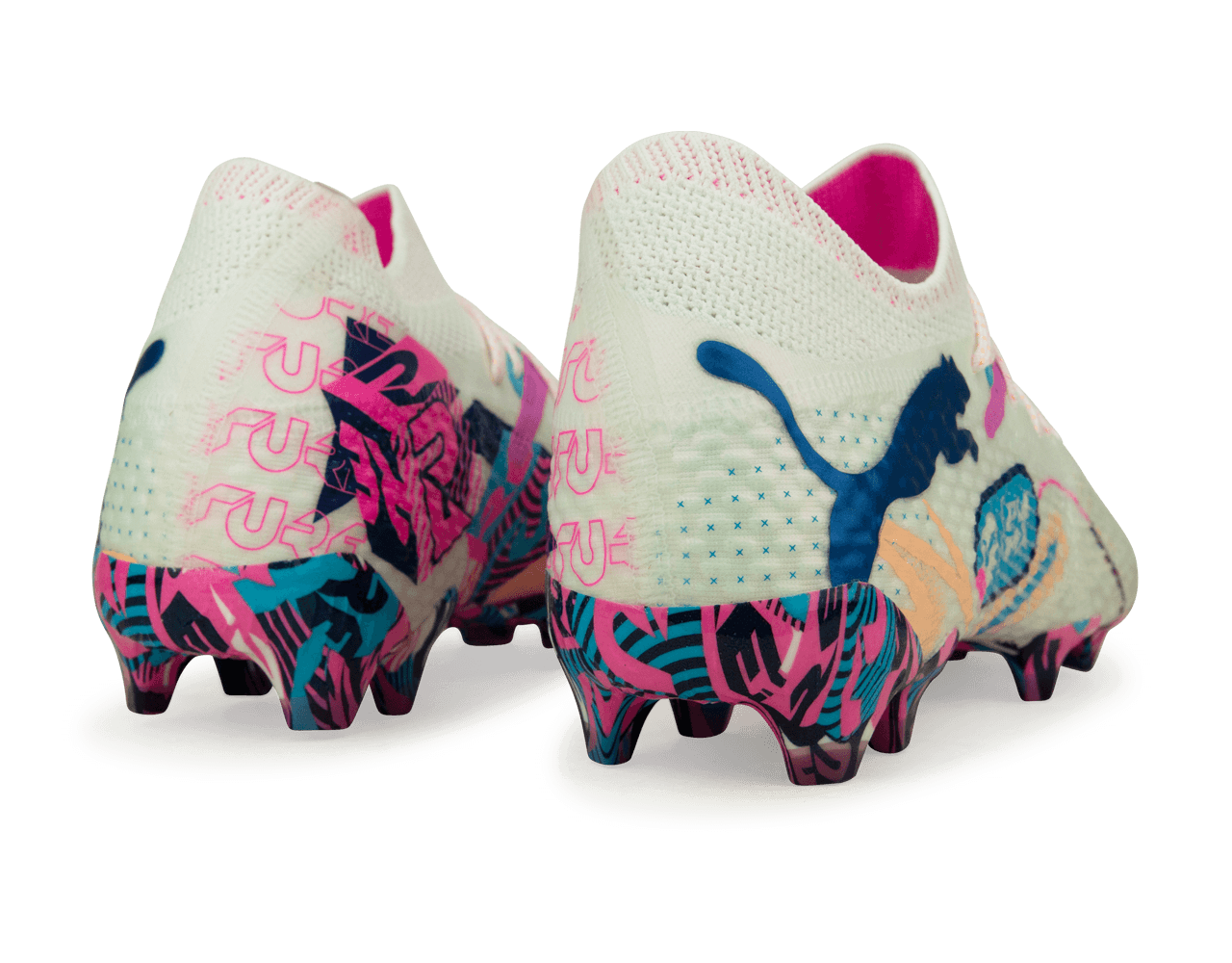 PUMA Men's Future 7 Ultimate Volume Up FG/AG White/Luminous Blue - Image 3