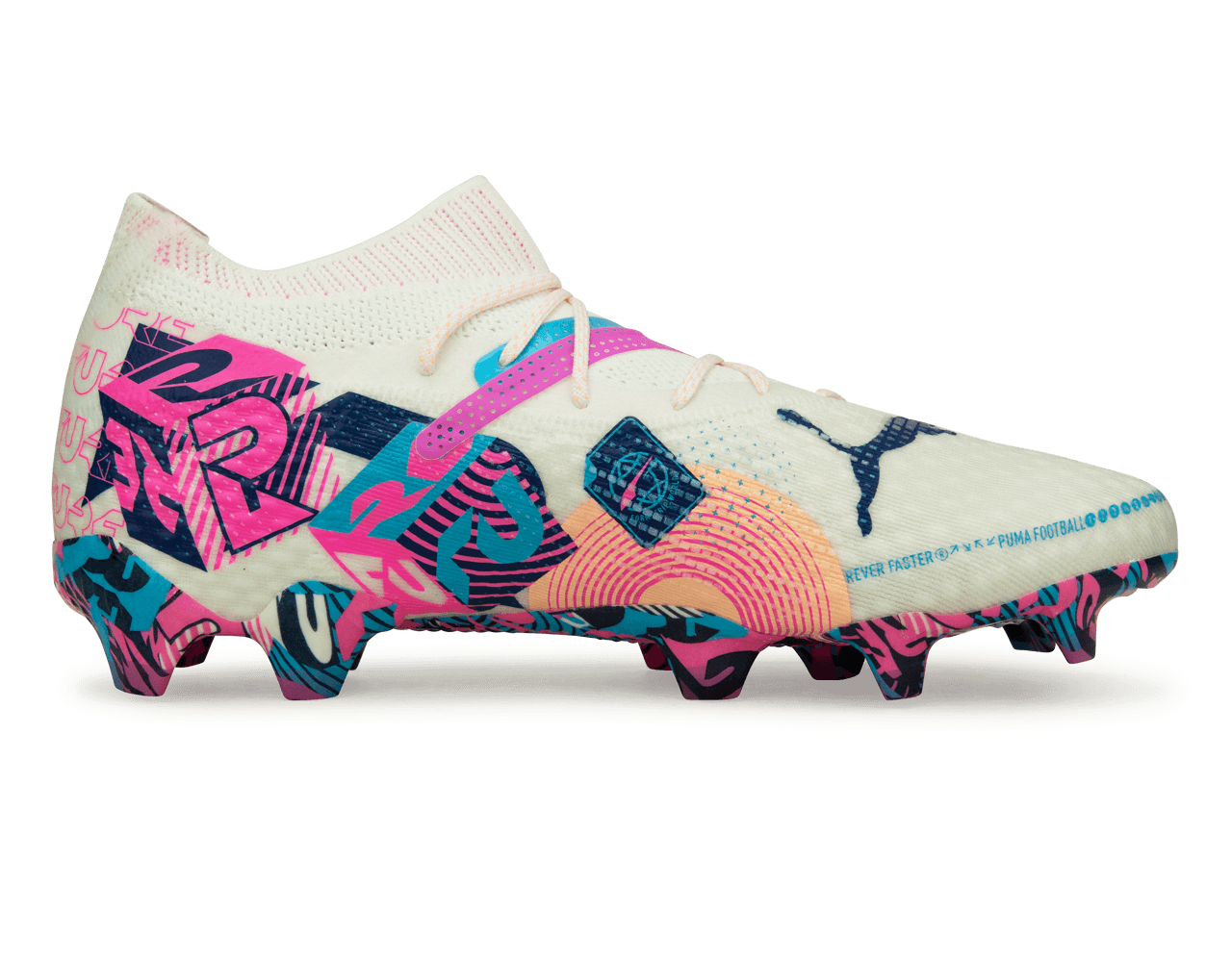 PUMA Men's Future 7 Ultimate Volume Up FG/AG White/Luminous Blue - Image 2