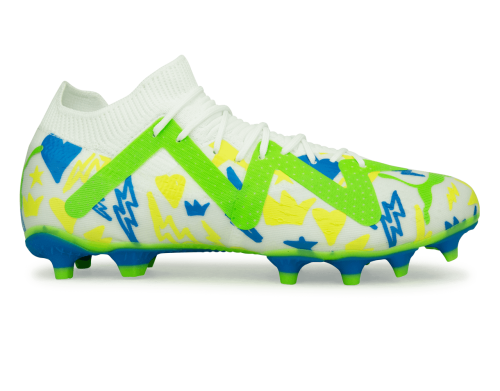PUMA Men's Future Match x Neymar FG/AG White/Blue/Lemon