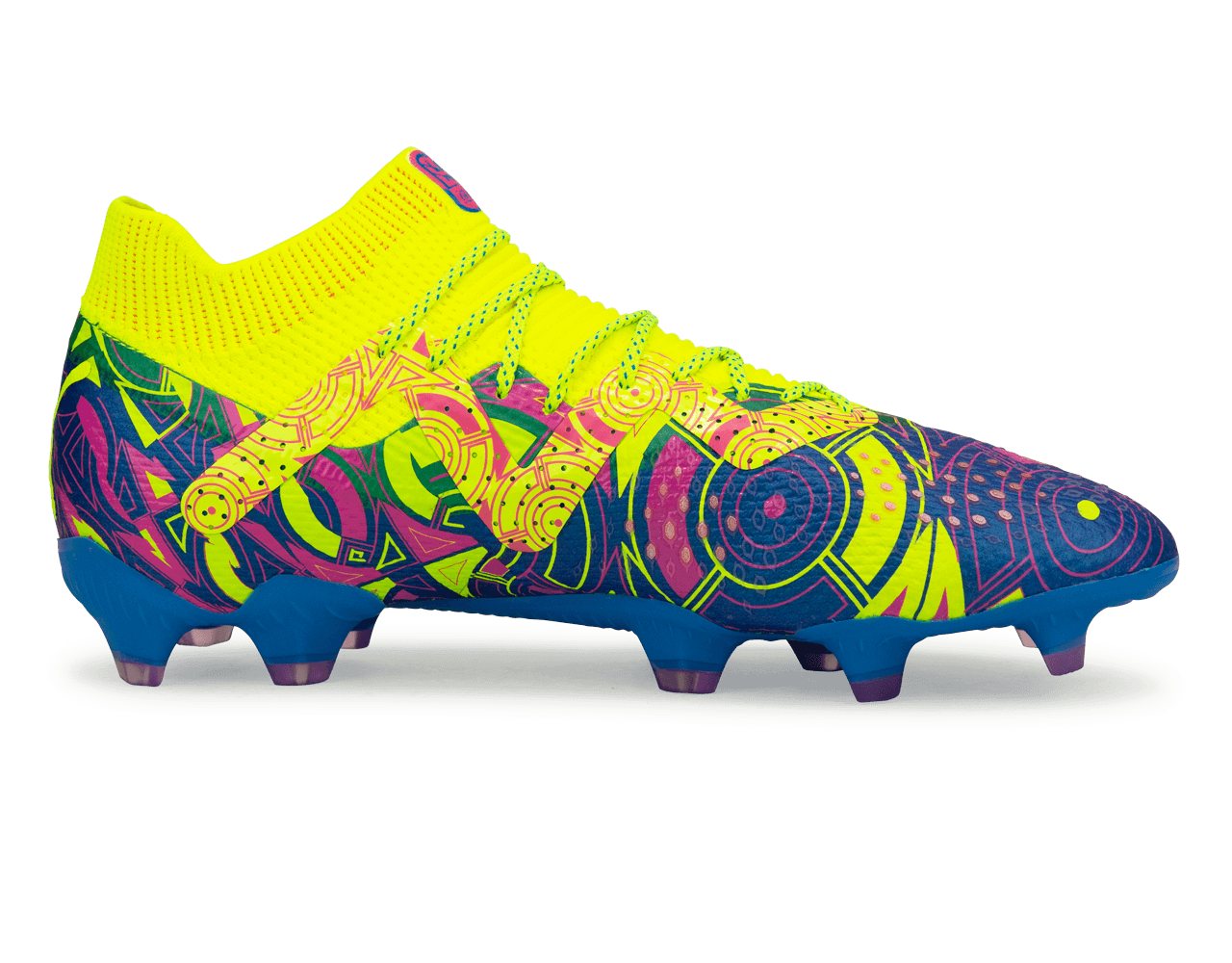 PUMA Men's Future Ultimate Energy FG/AG Blue/Yellow/Pink - Image 2
