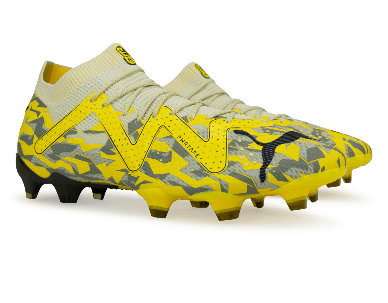 PUMA Men's Future Ultimate FG/AG Gray/Yellow - Image 3