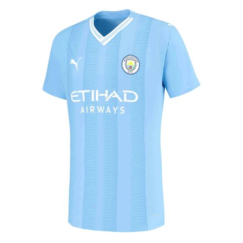 PUMA Men's Manchester City 2023/24 Authentic Home Jersey Light Blue/White