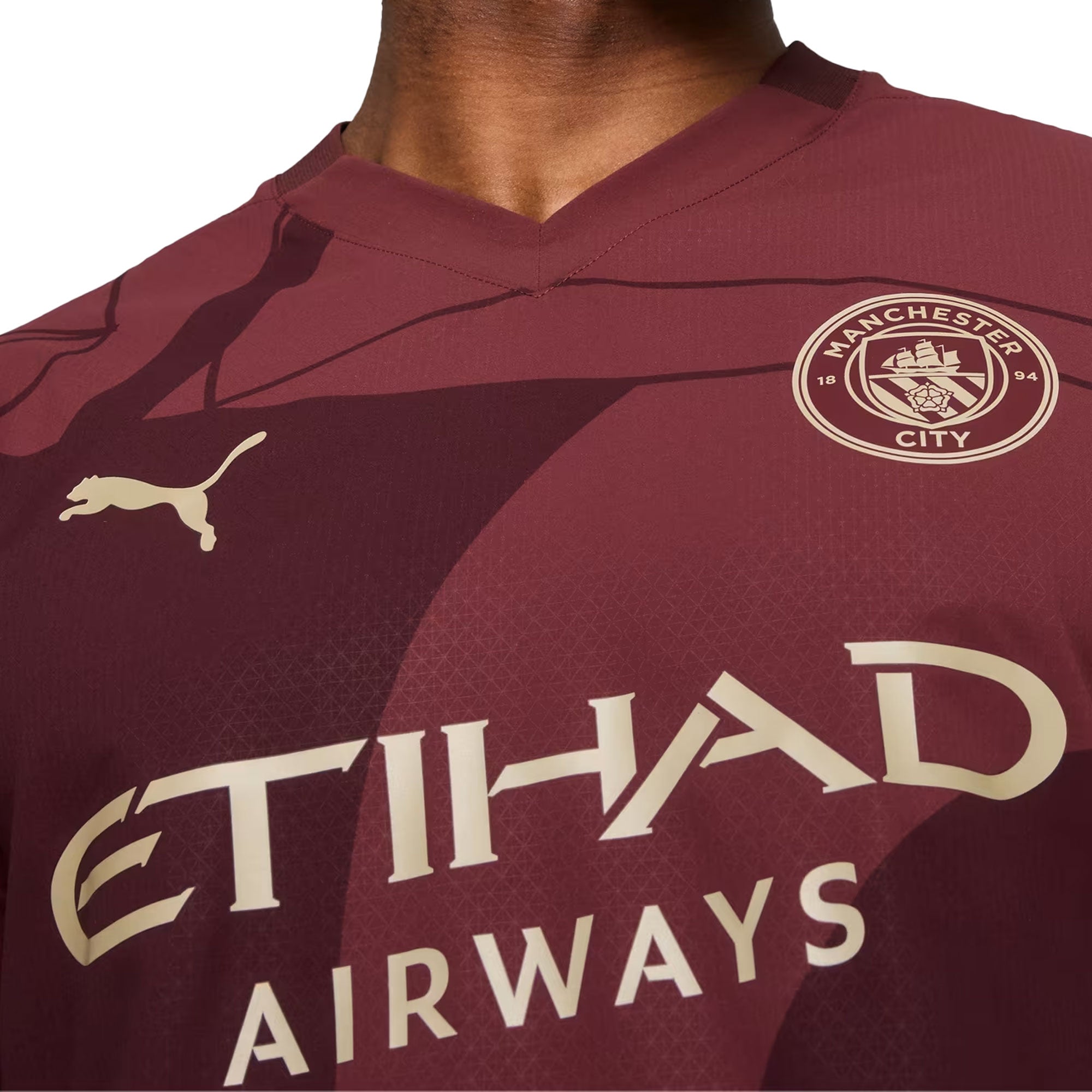 PUMA Men's Manchester City 2024/25 Authentic Third Jersey Burgundy - Image 3