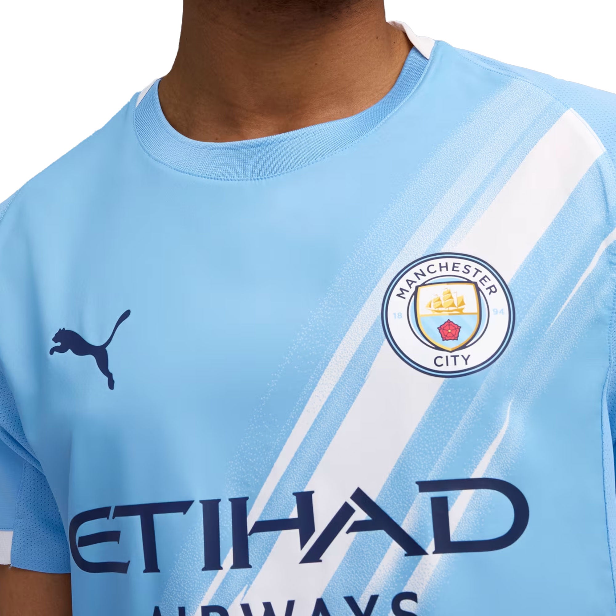 PUMA Men's Manchester City 2025/26 Authentic Home Jersey Team Light Blue/White - Image 3