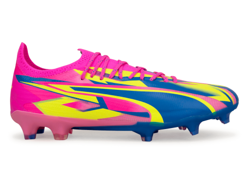 PUMA Men's Ultra Ultimate Energy FG/AG Pink/Blue/Yellow