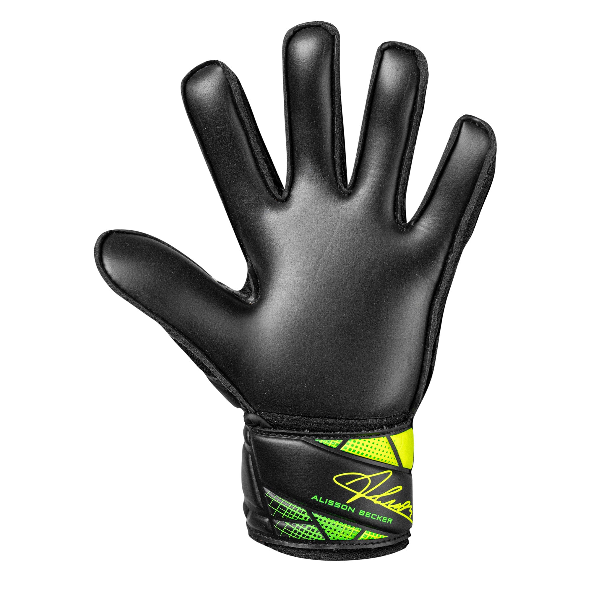 Reusch Kids Attrakt AB1 Solid Goalkeeper Gloves Black/Safety Yellow - Image 3