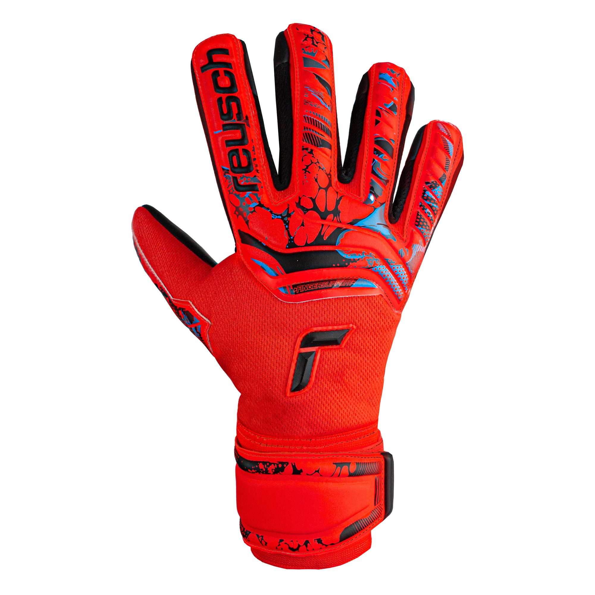 Reusch Kids Attrakt Grip Evolution Fingersave Goalkeeper Gloves Red/Black - Image 2