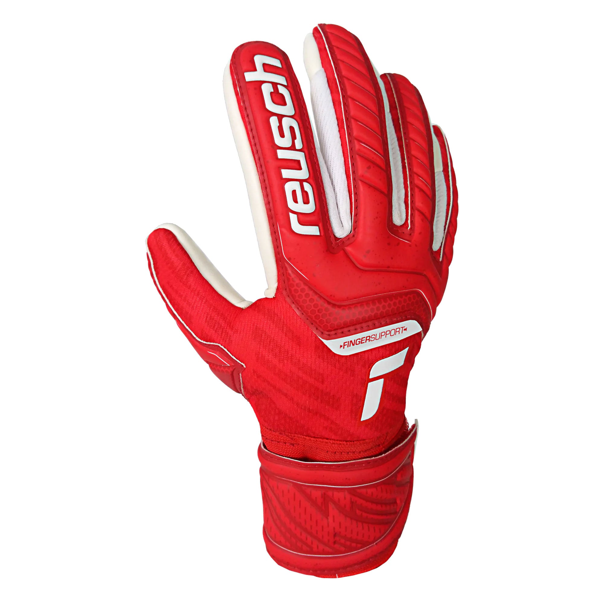 Reusch Kids Attrakt Grip Evolution Fingersave Goalkeeper Gloves Red/White - Image 2