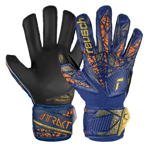 Reusch Kids Attrakt Infinity Fingersave Goalkeeper Gloves Gold/Black