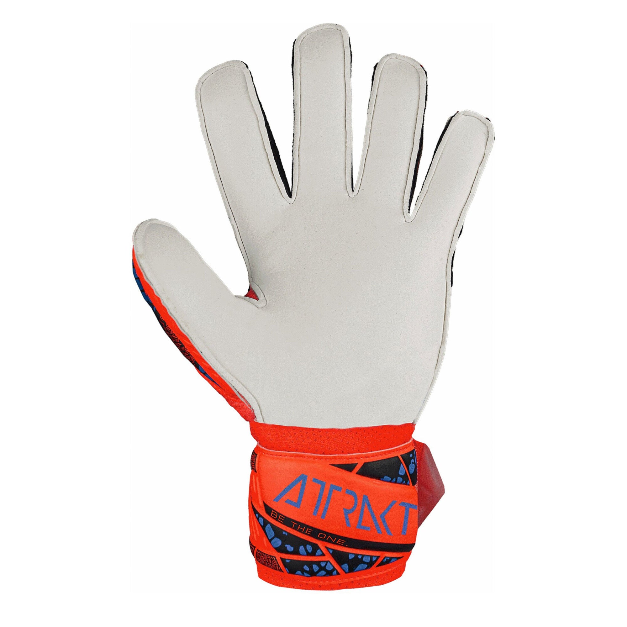 Reusch Kids Attrakt Solid Fingersave Goalkeeper Gloves Orange/Blue - Image 3