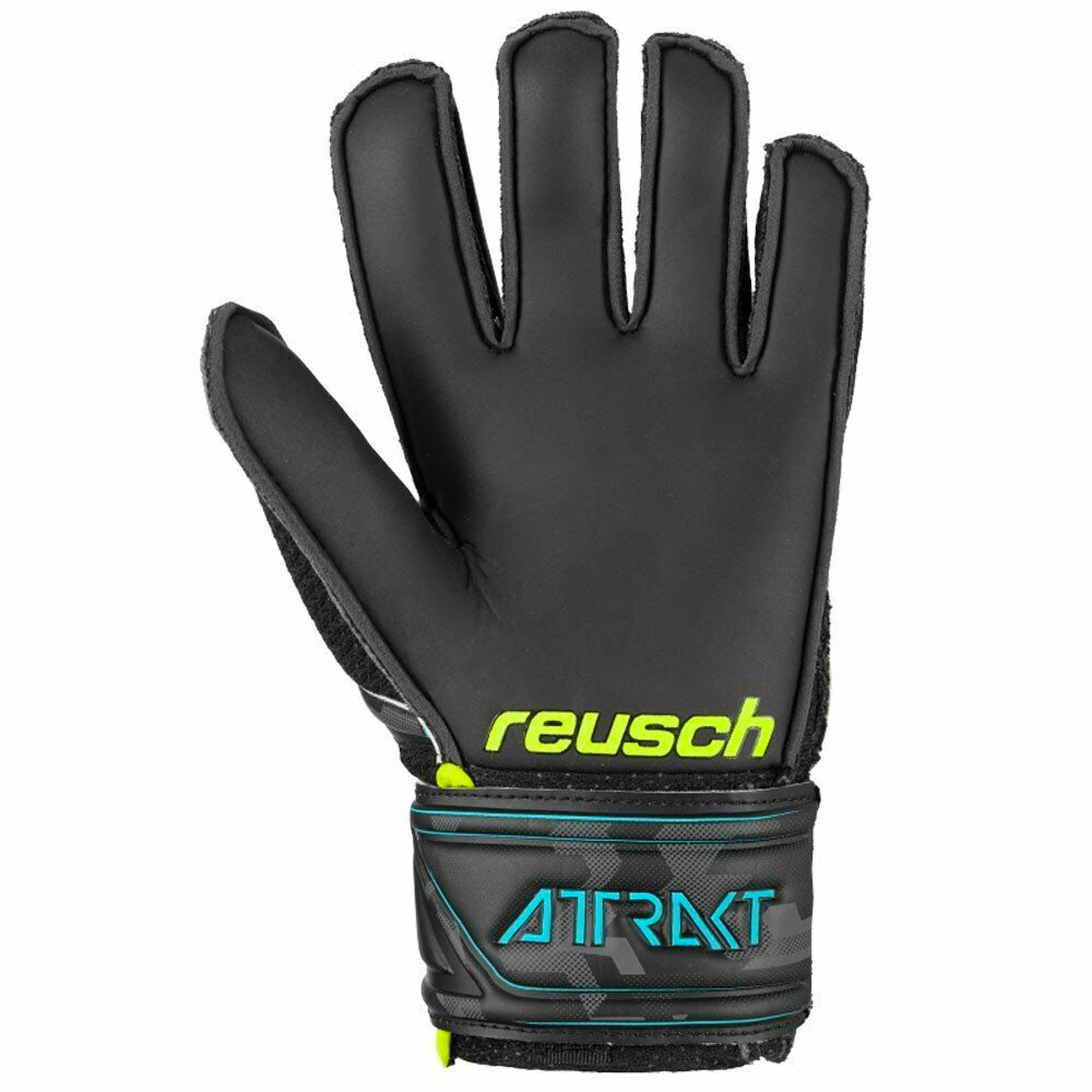 Reusch Kids Goalkeeper Attrakt SD Open Cuff Fingersave Goalkeeper Gloves Black/Lime - Image 2