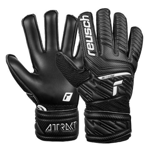 Reusch Kids Attrakt Solid Fingersave Goalkeeper Gloves Black/White