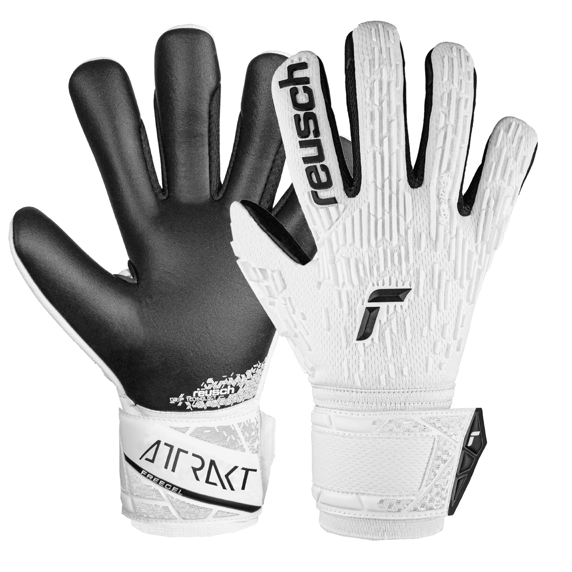 Reusch Men's Attrackt Freegel Silver Goalkeeper Gloves White/Black