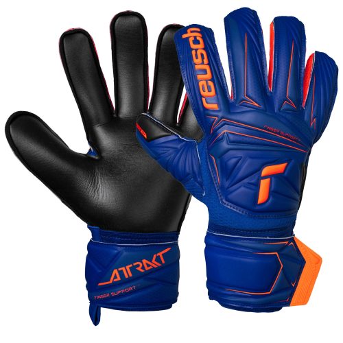 Reusch Men's Attrackt Infinity Fingersave Goalkeeper Gloves Blue/Orange