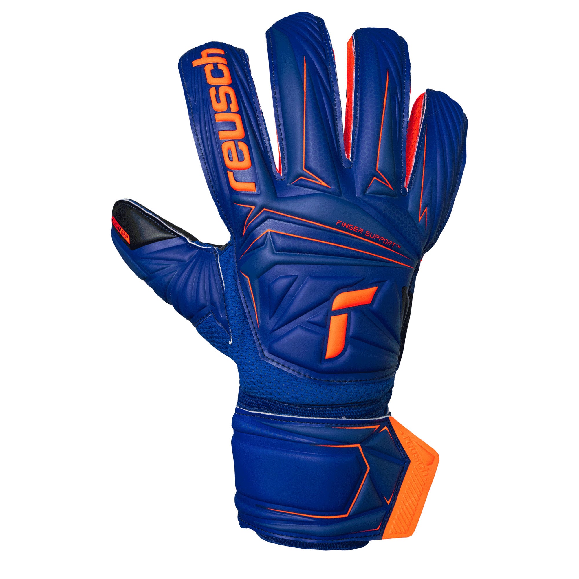 Reusch Men's Attrackt Infinity Fingersave Goalkeeper Gloves Blue/Orange - Image 2