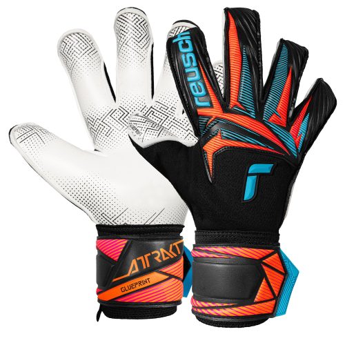 Reusch Men's Attrakt Advance Evolution Glue Print Goalkeeper Gloves Black/Orange