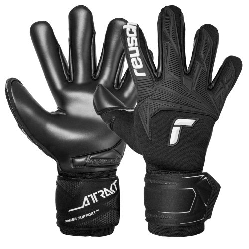 Reusch Men's Attrakt Freegel Infinity Fingersave Goalkeeper Gloves Black/White