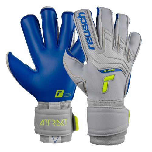 Reusch Men's Attrakt Gold X Evolution Cut GoalkeeperGloves Grey/Deep Blue