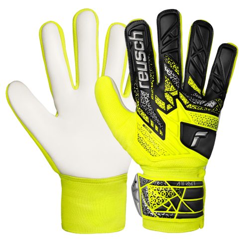 Reusch Men's Attrakt Solid Fingersave Goalkeeper Gloves Volt/Black/Silver