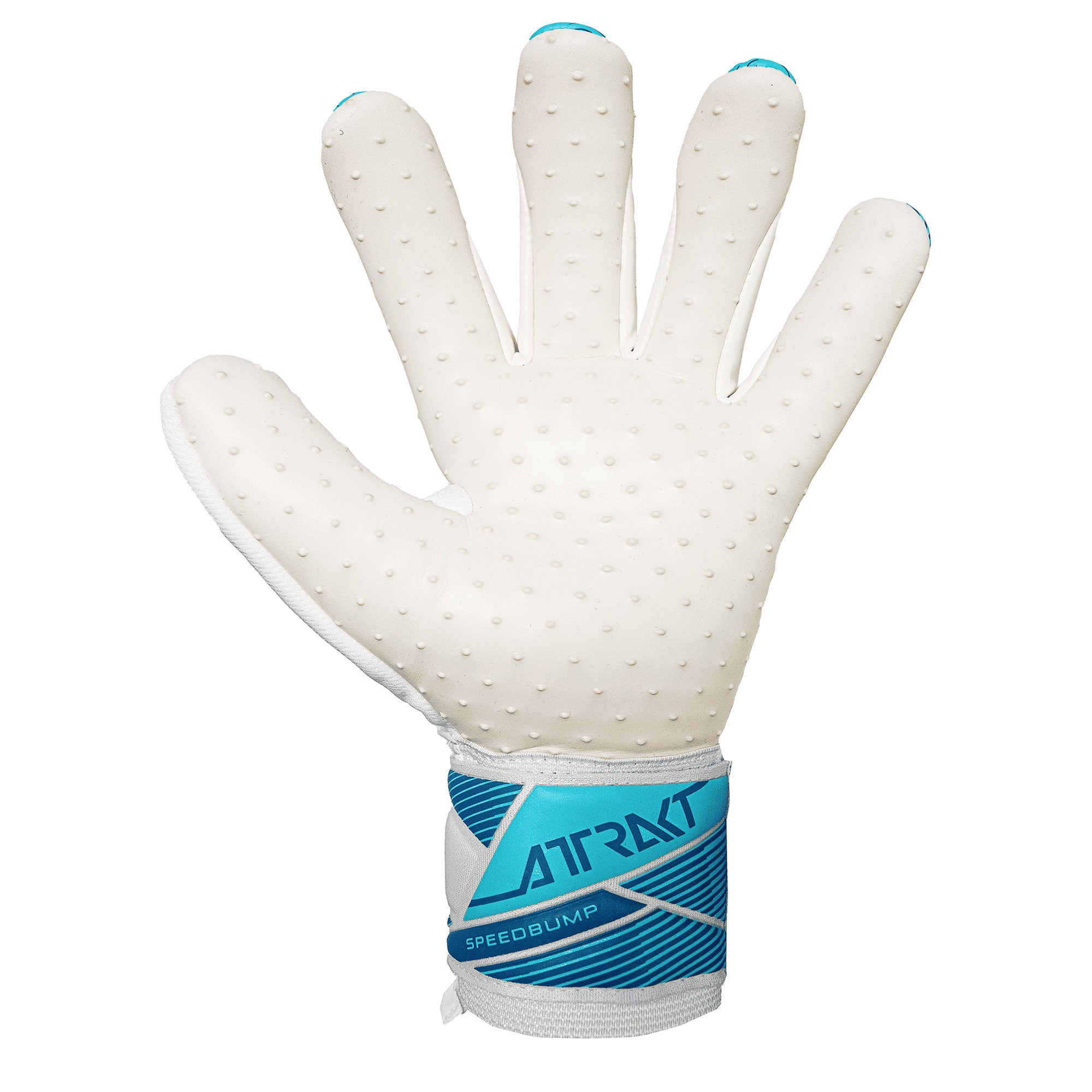 Reusch Men's Attrakt Speed Bump Goalkeeper Gloves White/Light Blue - Image 3