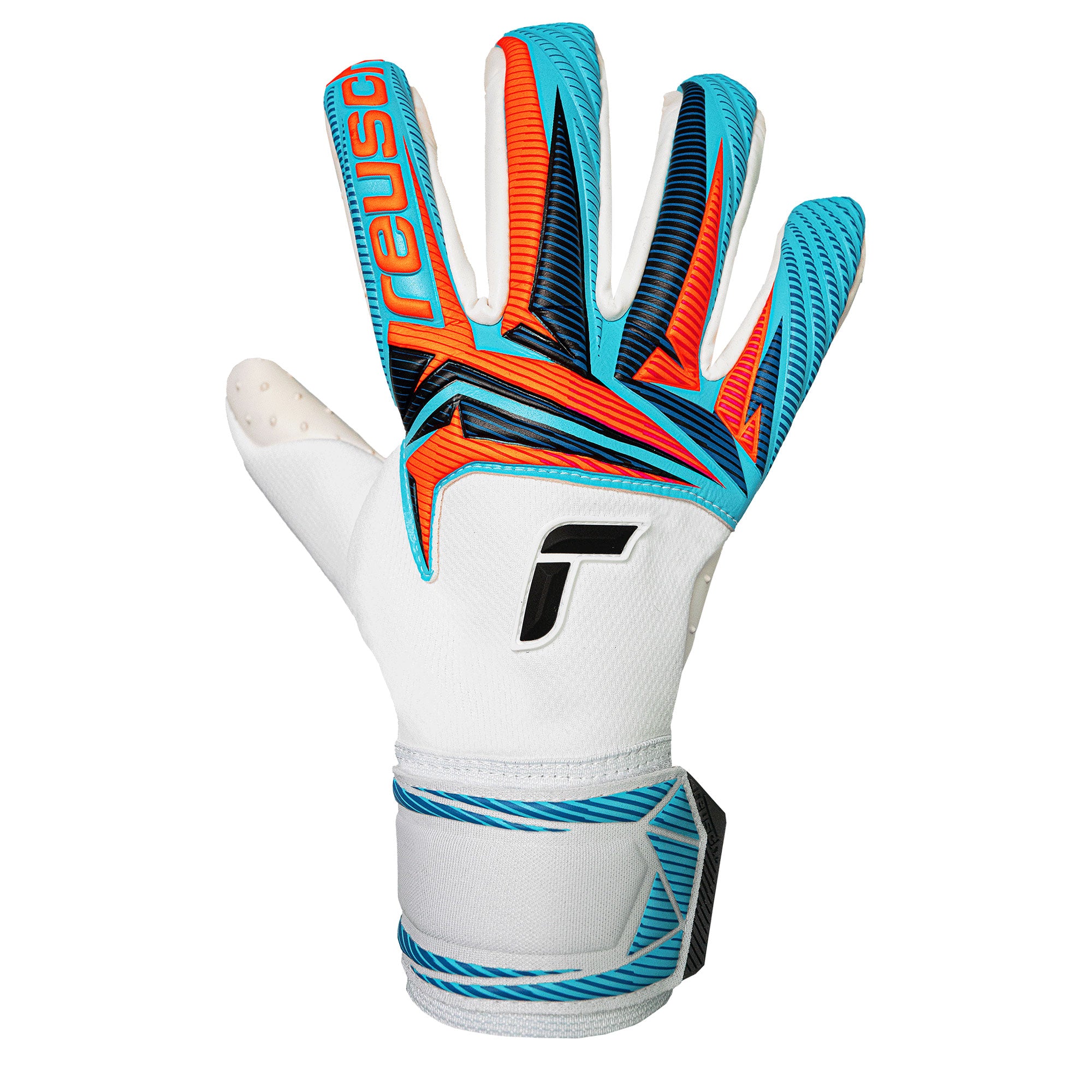 Reusch Men's Attrakt Speed Bump Goalkeeper Gloves White/Light Blue - Image 2